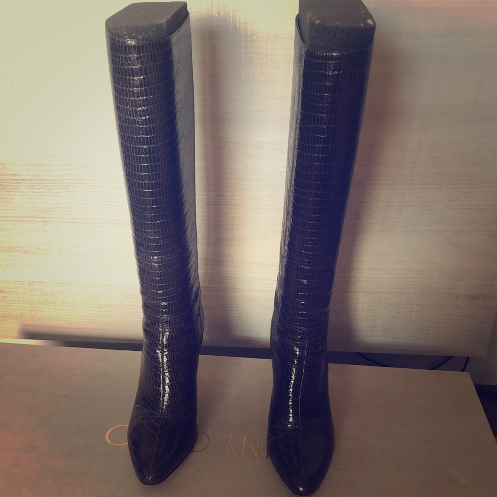 Fab Jimmy Choo Snakeskin Knee High Boots